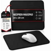 wortek Mauspad Gaming Mauspad in Neopren Schwarz, Gaming Mauspad in langlebigem Neopren