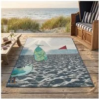 Sansibar Teppich Rantum Beach SA-021, rechteckig, Höhe: 5 mm, Flachgewebe, modernes Design, Strand & Surfboard, Outdoor geeignet