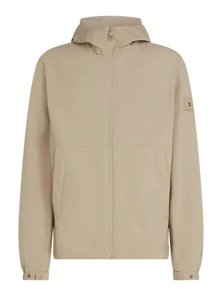 Tommy Hilfiger - Jacke mit Kapuze und Logo-Patch beige - Gr. - XXL
