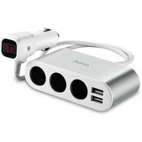 hoco. 12V 24V KFZ Verteiler Dose Zigarettenanzünder Smartphone-Ladegerät (2100 mA, Mehrfachstecker 2x USB Adapter PKW LKW Wohnwagen)