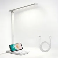 Fine Life Pro LED Schreibtischlampe LED Dimmbare Tischleuchte 15W Tischlampe, Augenschutz-Modus, LED fest integriert, USB-Anschluss