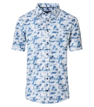 CASAMODA - Freizeithemd Kurzarm blau - Gr. - XXL