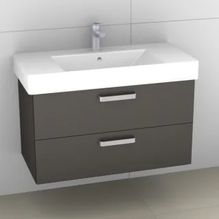 Artiqua 412 Waschtischunterschrank für Strada K0789 Stahlgrau Metallic, 412-WU2L-I19-7141-88 412-WU2L-I19-7141-88