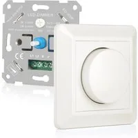 VIVIHEYDAY Schalter LED Dimmer Schalter, Drehdimmer Unterputz Dimmschalter für Dimmbare (LEDs 5–200W / Halogen 5–200W, dimmer für led lampen, LED Dimmer 220-240V, weiß)