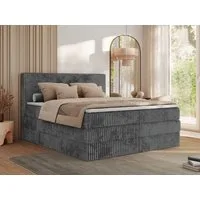 MKS MÖBEL Boxspringbett TILIANO KING (Packung, Set, Topper T25, Doppelbett, T30-Schaum), Polsterbett mit Multipocket-Matratzen, Cord Bett, Zwei Bettkästen