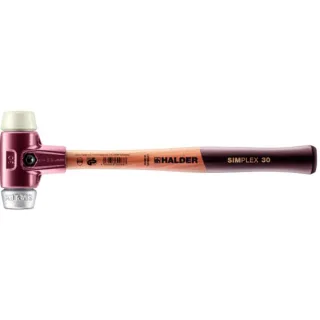 HALDER SIMPLEX - Schonhammer mit TE-Gehäuse und Holzstiel, Nylon / Weichmetall - 3089.030