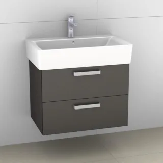 Artiqua 412 Waschtischunterschrank für Connect Cube E7736 Stahlgrau Metallic, 412-WU2L-I16-7141-88 412-WU2L-I16-7141-88