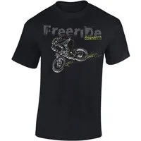 Baddery Print-Shirt Kinder T-Shirt: "Freeride Downhill" - Fahrrad Geschenk Jungen Mädchen, hochwertiger Siebdruck, aus Baumwolle