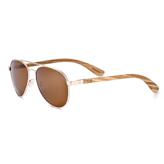 Earth Wood Sayulita Polarisierte Sonnenbrille - Zebra/Braun