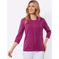 Sieh an! Strickpullover Pullover 3/4-Arm Ajourstrick