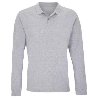 SOLS - "Planet" Poloshirt für Herren/Damen Unisex Langärmlig (Grau meliert)