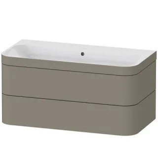 Duravit Happy D.2 Plus c-bonded Set wandhängend Stein Grau Seidenmatt 975x490x480 mm - HP4638N9292 HP4638N9292