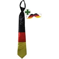 Karneval-Klamotten Kostüm Krawatte Deutschland und Schnurrbart Fußball, Weltmeisterschaft WM EM Fan Artikel Fußball Party