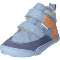 qnuffs Kastanie Barfußschuh Klettschuh, mit Namensschild an der Ferse, kürzbarer Klettriemen