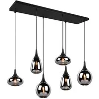 TRIO Leuchten LED Pendelleuchte, LED wechselbar, Warmweiß, ausgefallene Rauch-glas Lampen für über-n Esstisch hängend mehrflammig