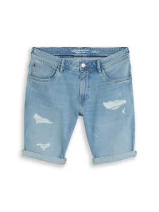 Denim Tom Tailor - TTPIERS SLIM Jeans Shorts light stone bright blue denim - Gr. - XXL