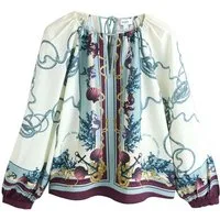 Next Langarmbluse Relaxed Fit Bluse mit Schlüssellochausschnitt (1-tlg)