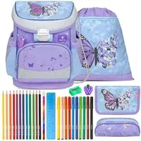 Belmil Schulranzen Set Mini Fit 10-teilig 2025 Mädchen Purple Blue Butterfly