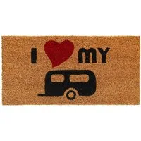 matches21 HOME & HOBBY Fußmatte Kokosmatte Wohnwagen Camping als aussen Sauberlaufmatte, rechteckig, Höhe: 15 mm, Rutschfeste Kokos-Türmatte als Outdoor Schmutzfangmatte 25x50 cm