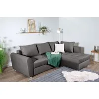 COLLECTION AB Ecksofa Jana L-Form, B: 220 cm, Bettfunktion, Bettkasten & 1 Zierkissen, Federkern