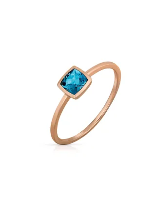 Orolino Ring 585 Gold Roségold mit Blautopas (beh.)