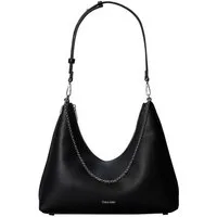 Calvin Klein Schultertasche EMBLEM HW PEBBLE SHOULDER BAG, Schultertasche, Umhängetasche, Hobo Bag mit Logoschriftzug