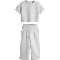 The Set Top & Hose The Set Crop Fit Interlock-T-Shirt und Jogginghose (2-tlg)