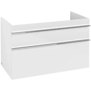 Villeroy und Boch Venticello Waschtisch-Unterschrank A92801DH 95,3 x 59 x 50,2 cm, Becken rechts, Griff Chrom, Glossy White