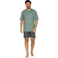 Comte Shorty Lunar Lounge (Set, 2 tlg., 2-teilig) Herren Pyjama kurz Shorty Kurzarm Baumwolle geknöpft große Größen