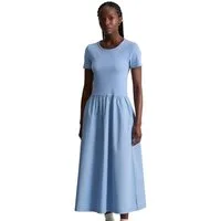Marc O'Polo DENIM Jerseykleid flared mit Baumwoll-Popelinerock