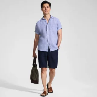 Premium Reinleinen-Shorts, Herren,  Blau, by Lands' End