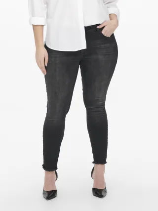 ONLY CARMAKOMA - CARWILLY REG ANK SKINNY JEANS BLACK NOOS Black - Gr. - 32