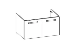 Artiqua 411 Waschtischunterschrank für Durasquare 235310 Weiß Hochglanz, 411-WU2T-D74-7016-68 411-WU2T-D74-7016-68
