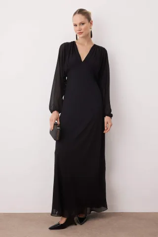 Unifarbenes, langes Maxikleid für Damen, Cocktailkleid, Abendkleid & Ballkleid
