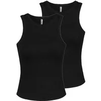 SUBLEVEL Shirttop Ärmelloses Doppelpack Rippstruktur Rundhalsform Basic (2-tlg) D16005AH02661B_T-Shirts & Tops