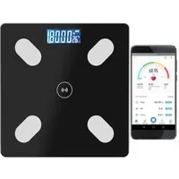 LA CUTE Körper-Analyse-Waage 8in1 Präzisions-Körper-Analysewaage BMI Körperfett Muskelmasse Wasser, Präzisions-Körperwaage Bluetooth App-Anbindung für 8 Benutzerprofile, 8in1 Körperanalyse misst Gewicht, BMI, Körperfett, Muskelmasse, Wasser, Misst 8 
