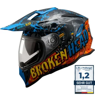 Broken Head Tigris VX2 Endurohelm Mit Visier Und Sonnenblende (XS &amp; S)