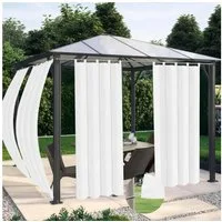 BTTO V&G Outdoorvorhang Balkon Vorhänge Gardine Wasserdicht & Winddicht (2 St), Lichtschutz, Aufhängung mit Laschen,Verstärkte Stangentasche unten