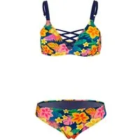 Beco Beermann Triangel-Bikini-Top Summer Flowers (2-St), mit Criss-Cross-Straps am Dekolleté