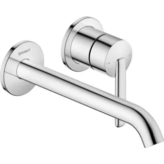 Duravit Balcoon Fertigmontageset BA1070004010 Unterputz-Einhebelmischer, Ausladung 221mm, ohne Zugstange Ablaufgarnitur, chrom Hochglanz