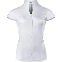 Vincenzo Boretti Klassische Bluse tailliert stretch Kelchkragen Kurzarm