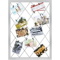 Spetebo Bilderrahmen Collage Holz Bilderrahmen mit Gummileinen - 75 cm x 55 cm, für 20 Bilder (1 St), integrierte Ösen zu Befestigung