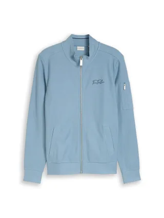 Tom Tailor - Sweatjacke mit Stehkragen mountain spring blue - Gr. - XL