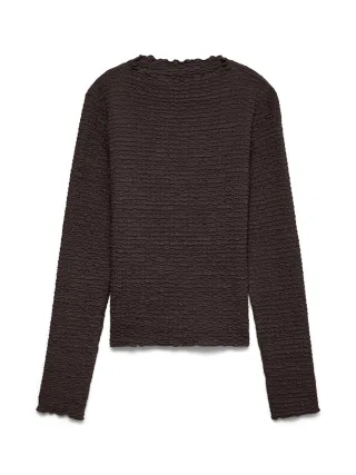 VERO MODA - VMZIA LS FUNNEL NECK TOP JRS NOOS Chocolate Torte - Gr. - M