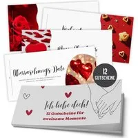 Things of Happiness Geschenkkarte Gutscheinheft für Paare – 12 romantische Gutscheine für Erlebnisse