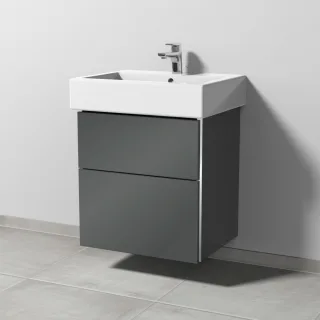 Sanipa 3way Waschtischunterbau zu Duravit Vero Waschtisch mit 2 Auszügen, Anthrazit-Glanz BS71679
