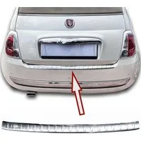 RECAMBO Ladekantenschutz für FIAT 500, 500C, 2007-2015 Stoßstangenschutz, V2A rostfrei, Exklusive Optik, praktischer Schutz & perfekte Passform