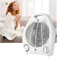 Nedis Heizlüfter Portabler Heizlüfter 2000W, 2 Heizstufen & Kaltluft, Thermostat, Weiß, Ventilatorfunktion & Kippschutz, bis zu 20 m²