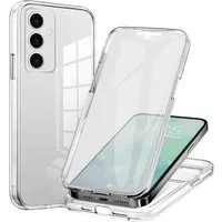 Tec-Expert Handyhülle 360 Grad Hülle für Samsung Galaxy S23 6.1 Zoll, 6.1", Rundum Schutz Cover Case Hülle Transparent