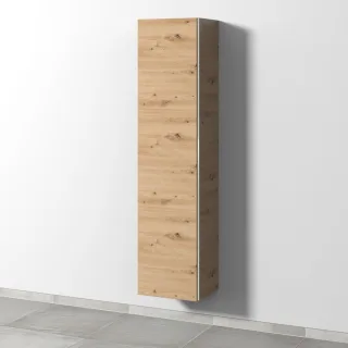 Sanipa 3way Hochschrank mit 1 Tür und Ganzkörperspiegel, Eiche Natural-Touch BR15085